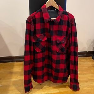 Frame oversized flannel, pleaded large shirt